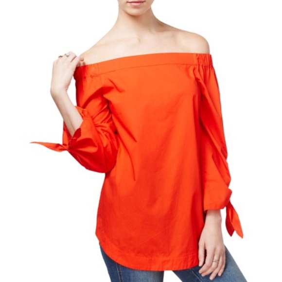 Free People Tops - FREE PEOPLE Orange Off The Shoulder Top